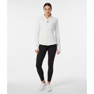 Lululemon Jacket Womens Size 4 Off White Reversible Perforated Zip Up Athletic Y